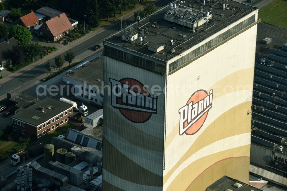 Cloppenburg from above - Buildings and production halls on the food manufacturer's premises Pfanni of Emsland Food GmbH on street Werner-Eckart-Ring in Cloppenburg in the state Lower Saxony, Germany