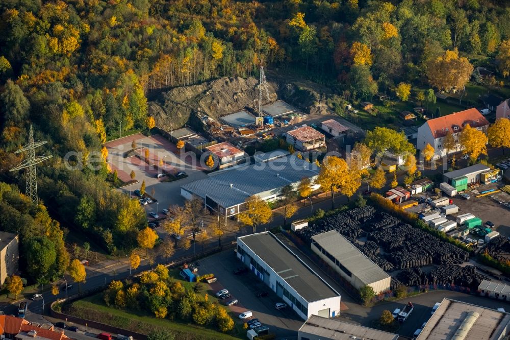 Gladbeck from above - Branch of Aldi supermarkets on Rossheidestrasse in the South of Gladbeck in the state of North Rhine-Westphalia