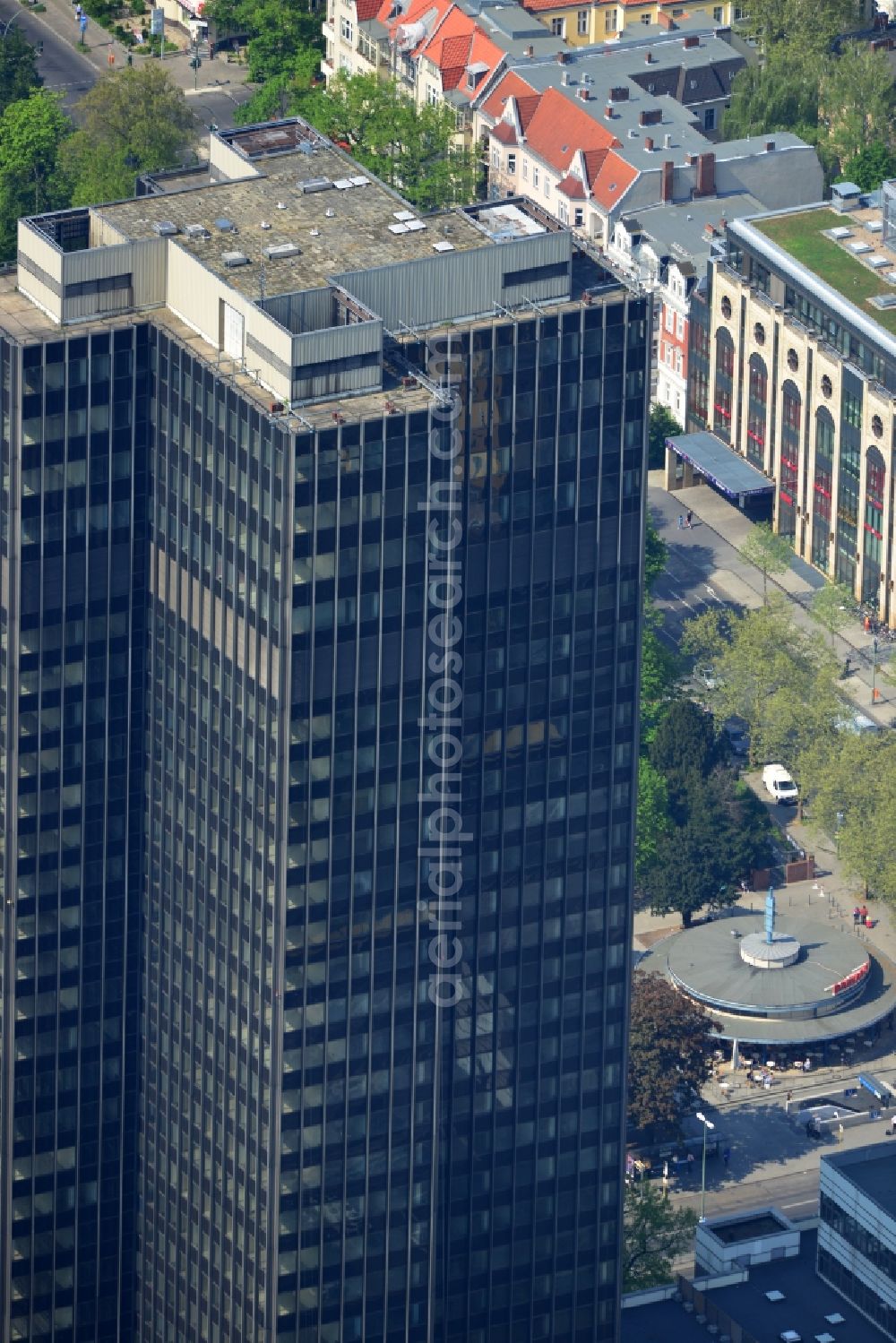 Berlin from above - View of the Steglitzer Kreisel, a building complex with an office tower in Berlins district of Steglitz