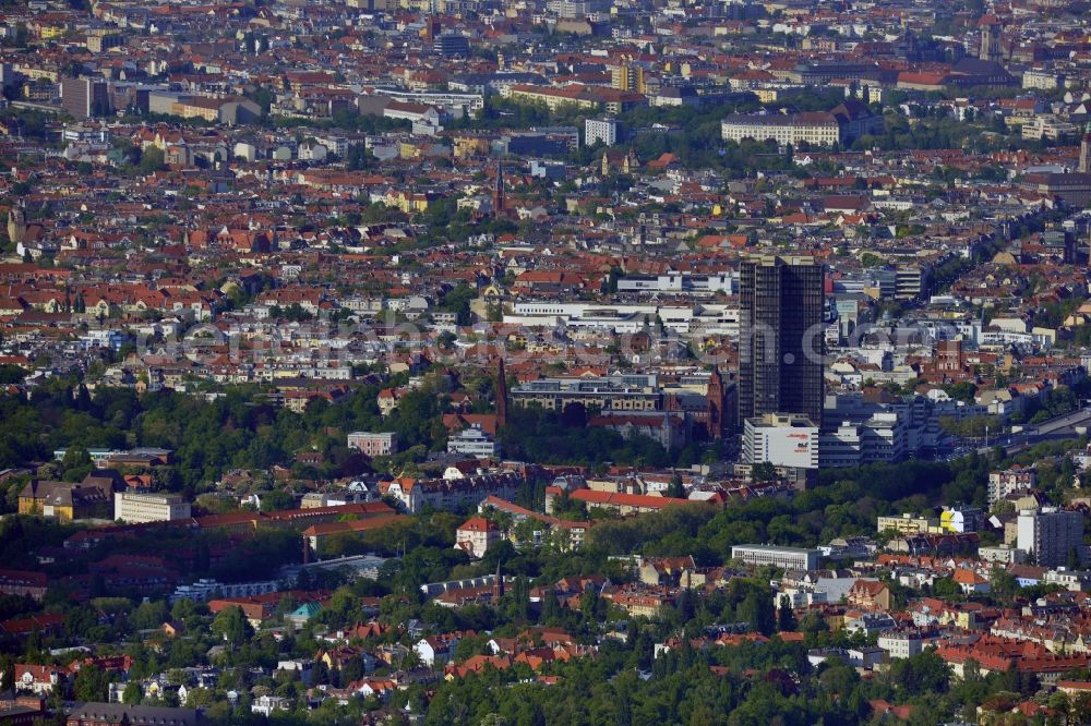 Aerial photograph Berlin - View of the Steglitzer Kreisel, a building complex with an office tower in Berlins district of Steglitz