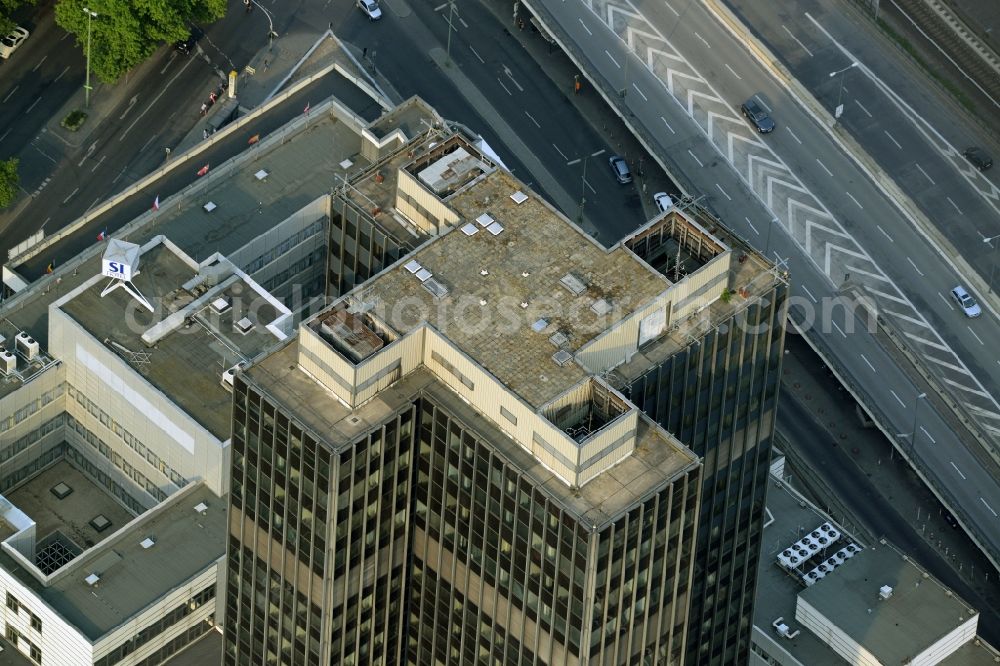 Aerial image Berlin - View of the Steglitzer Kreisel, a building complex with an office tower in Berlins district of Steglitz