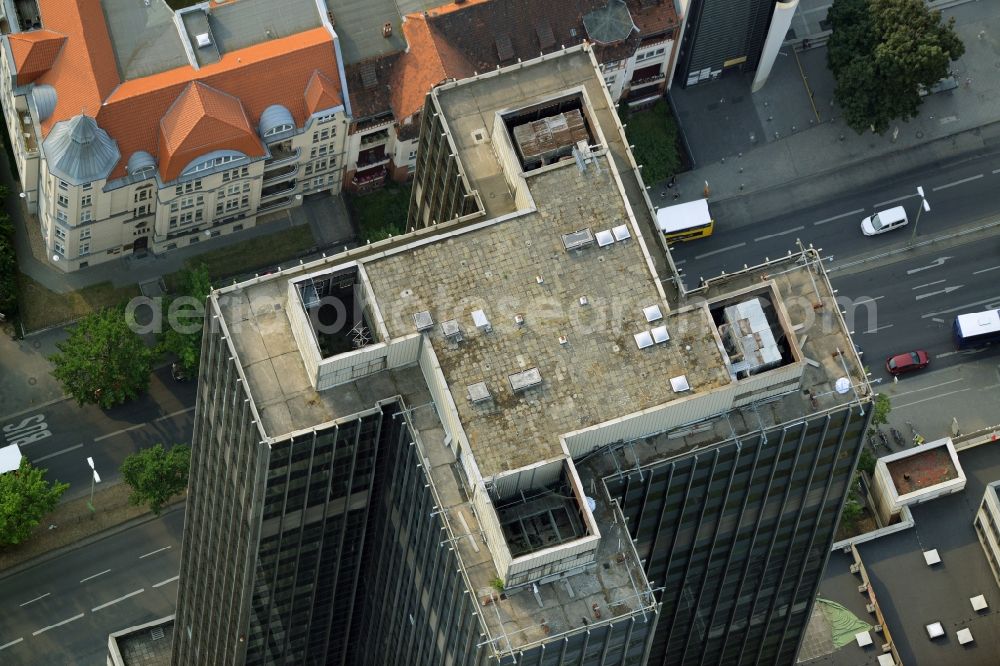 Berlin from the bird's eye view: View of the Steglitzer Kreisel, a building complex with an office tower in Berlins district of Steglitz