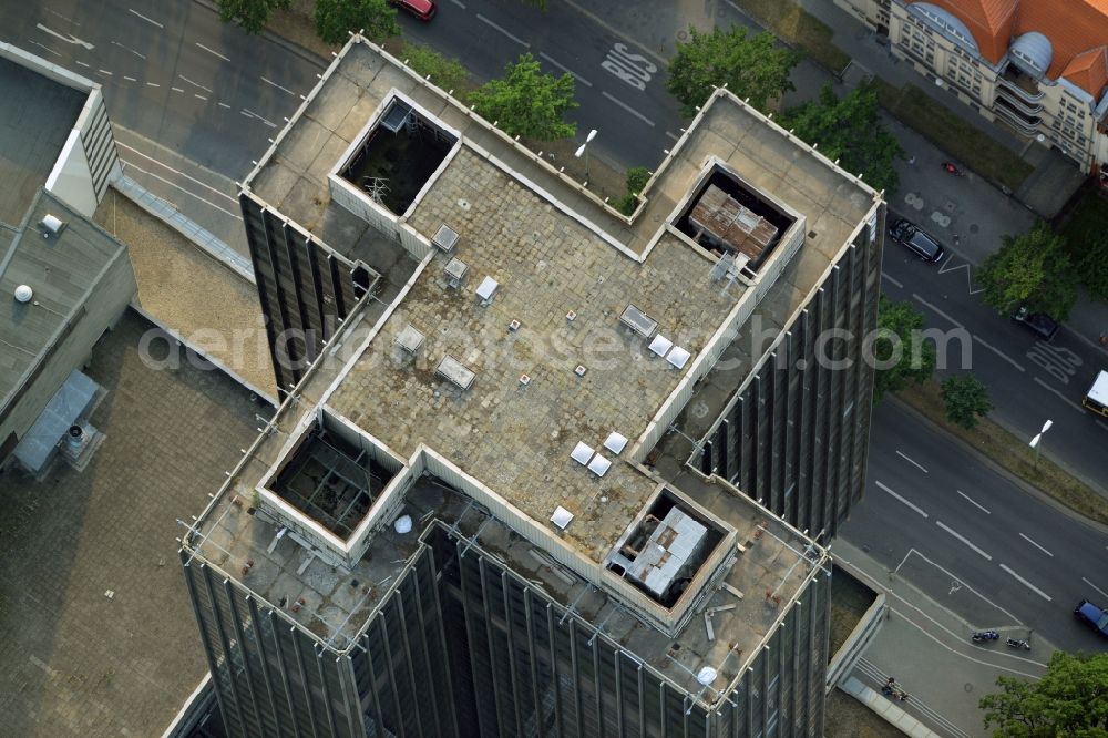 Berlin from above - View of the Steglitzer Kreisel, a building complex with an office tower in Berlins district of Steglitz