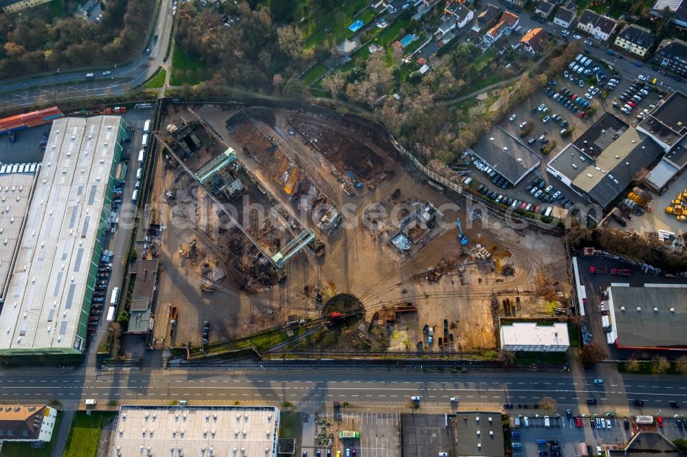 Mülheim an der Ruhr from the bird's eye view: Empty spaces on the former waste yard on Weseler Strasse in Muelheim on the Ruhr in the state North Rhine-Westphalia