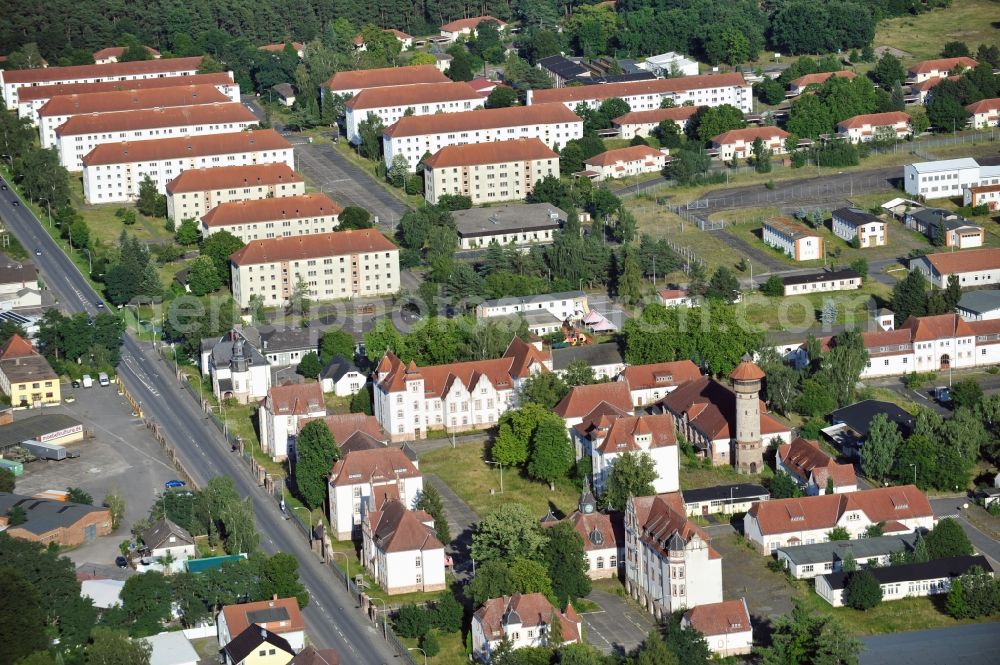 Babenhausen from above - Look at the vacant former barracks of the U.S. Army. The site is up for sale and is partially monument protected