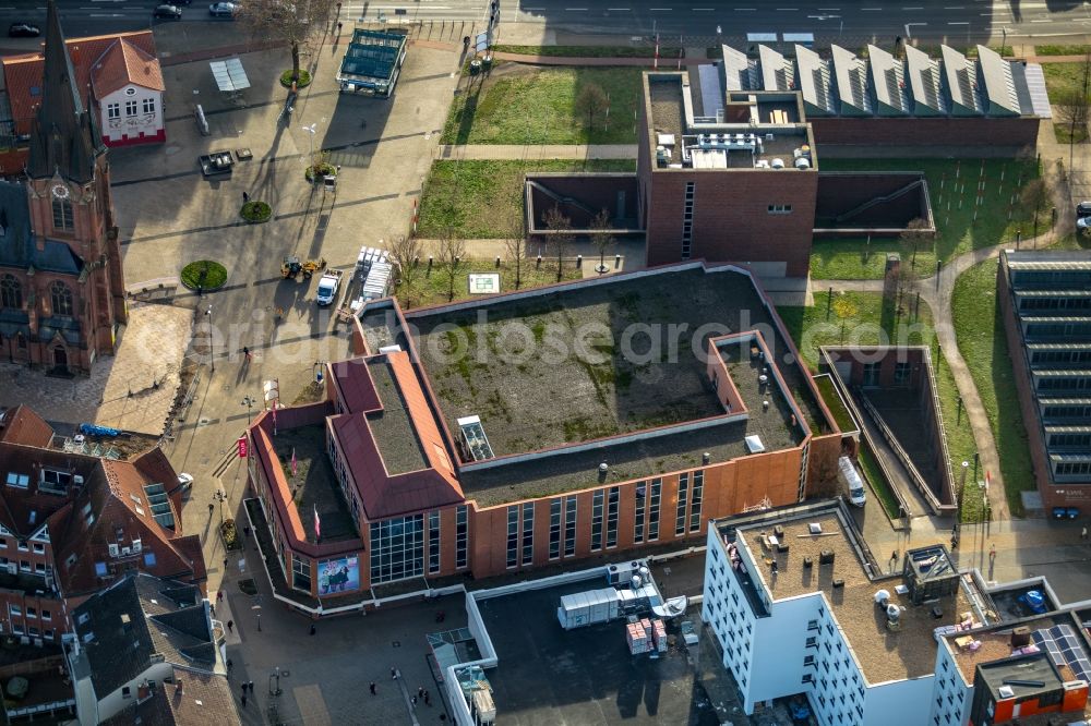 Herne from above - Leaving old department store building of Adler Modemaerkte AG on Bahnhofstrasse in Herne in the state North Rhine-Westphalia, Germany