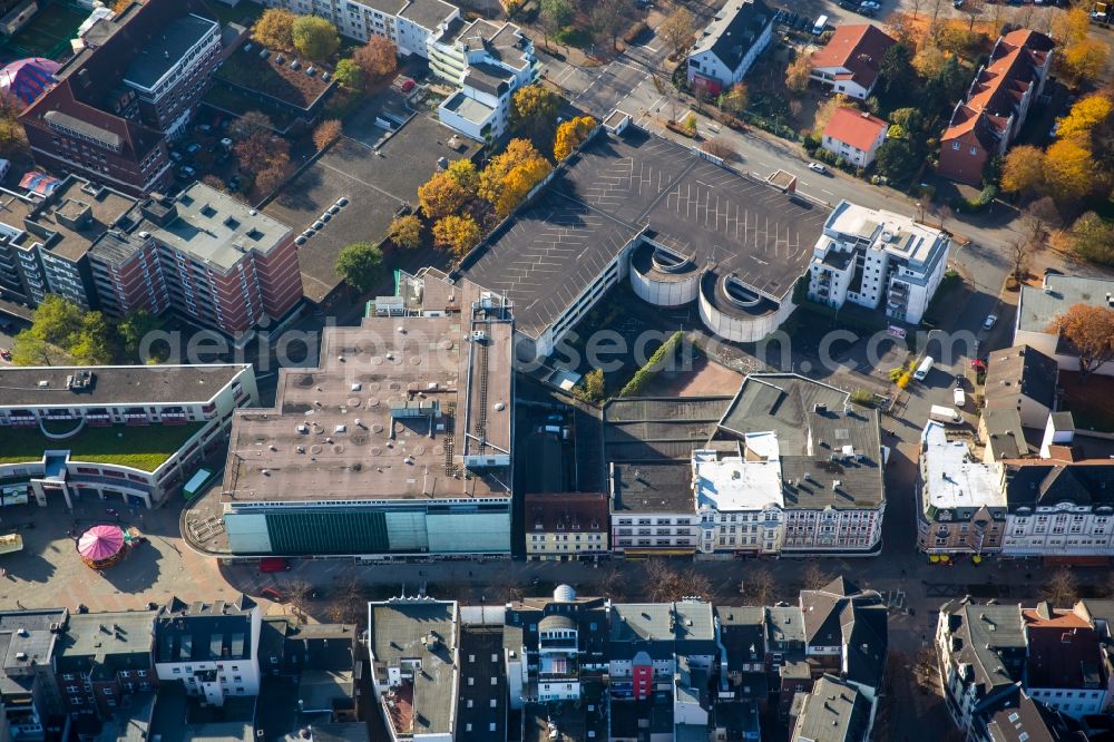 Aerial photograph Herne - Building of the former shopping center Horten Kaufhaus on Robert-Brauner-Platz in Herne in the state North Rhine-Westphalia