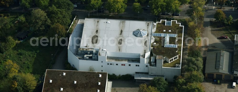 Berlin from above - Building of the store - furniture market formerly Moebelhaus- comany on Ostpreussendamm in Berlin