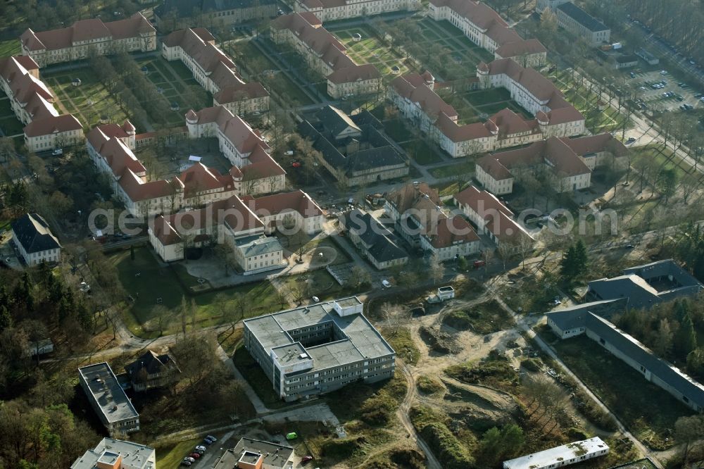 Berlin from the bird's eye view: Vacant, unused office buildings - administrative and business center on the district Buch in Berlin