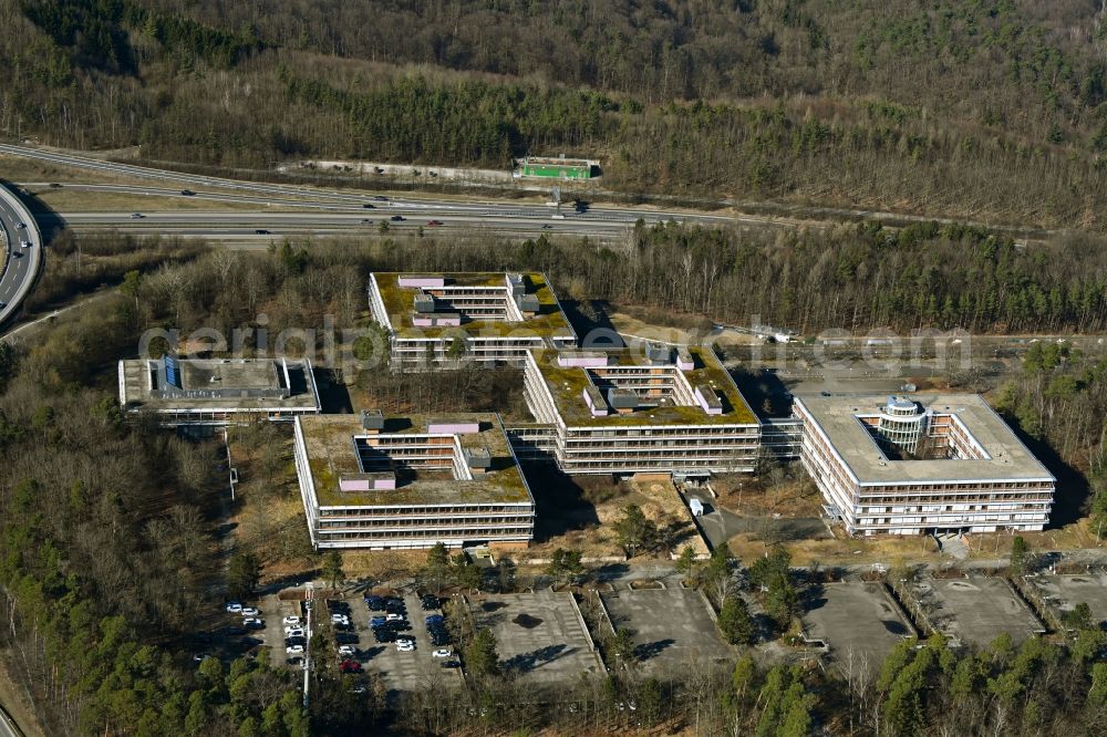 Aerial image Stuttgart - Vacant, unused building Altes IBM Areal - Eiermann-Campus in the district Vaihingen in Stuttgart in the state Baden-Wuerttemberg, Germany