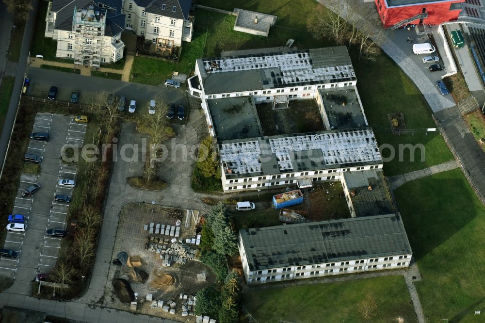 Frankfurt (Oder) from above - Vacant, unused building a container settlement in Frankfurt (Oder) in the state Brandenburg