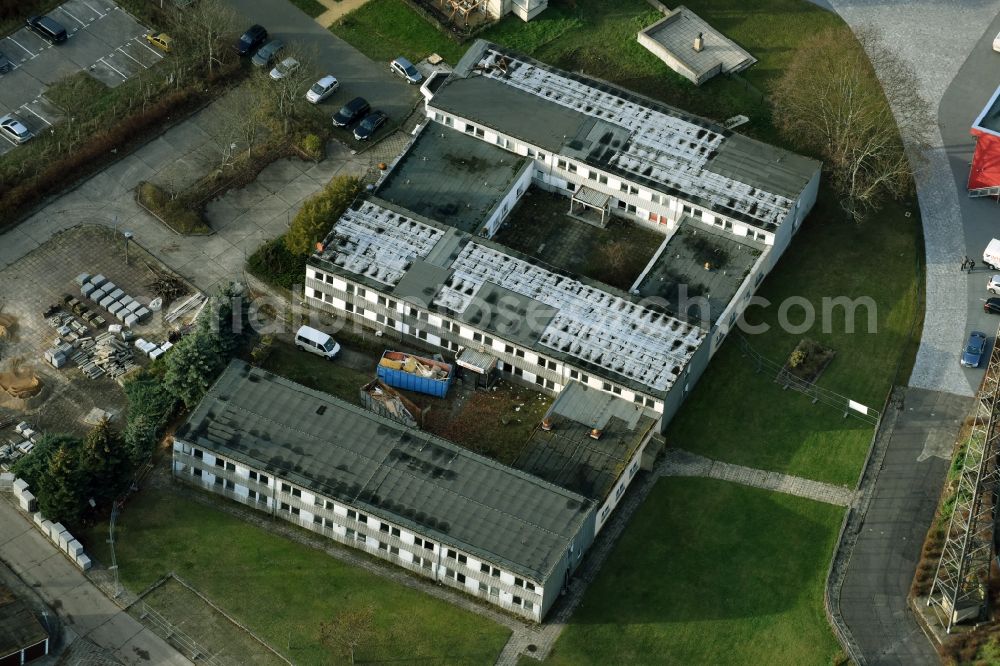 Frankfurt (Oder) from above - Vacant, unused building a container settlement in Frankfurt (Oder) in the state Brandenburg