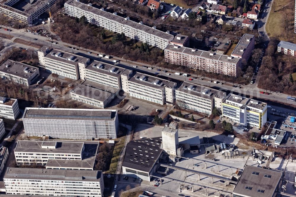 München from the bird's eye view: Vacant, unused building of Siemens in the district Thalkirchen-Obersendling-Forstenried-Fuerstenried-Solln in Munich in the state Bavaria