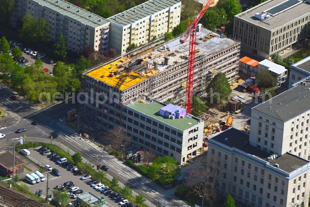 Aerial photograph Dresden - Construction site of new complex of the university HTW in Dresden in the state Saxony