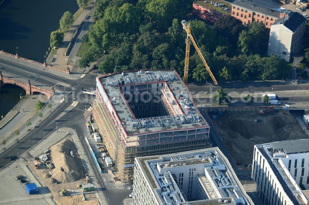 Aerial photograph Berlin Moabit - Lehrter Stadtquartier quarter in the Moabit part of Berlin in Germany. The quarter consists of 5 blocks which form a complex of office buildings and hotels