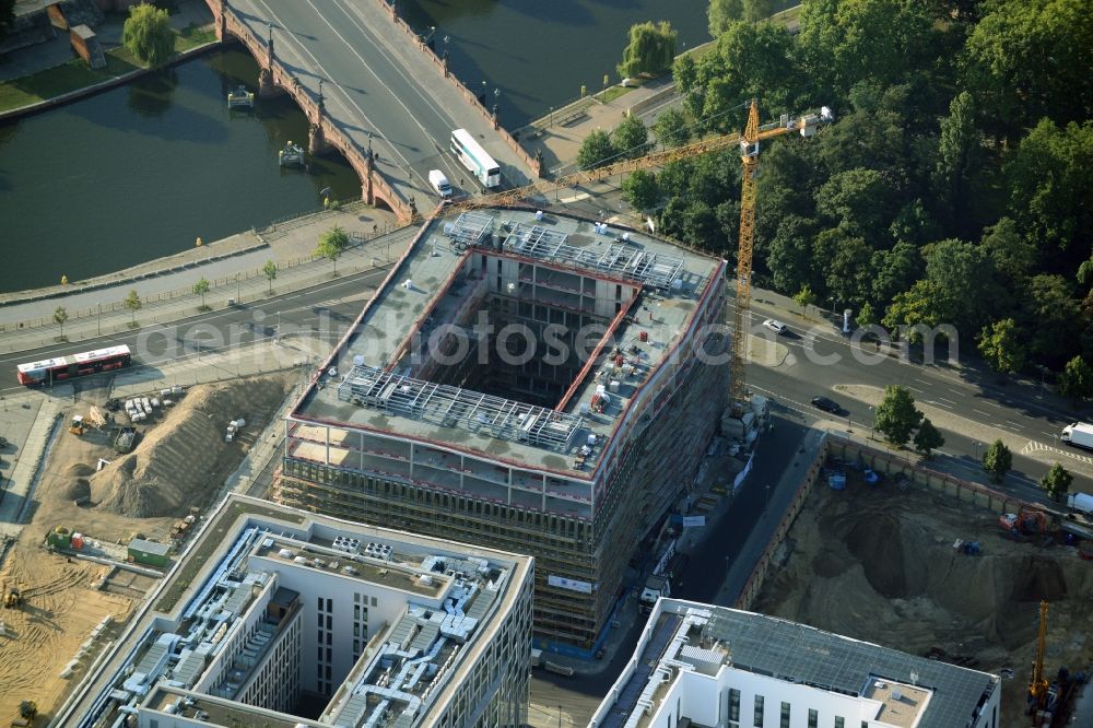 Berlin Moabit from the bird's eye view: Lehrter Stadtquartier quarter in the Moabit part of Berlin in Germany. The quarter consists of 5 blocks which form a complex of office buildings and hotels