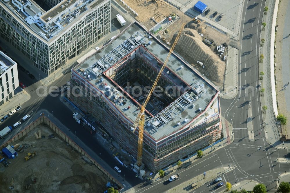 Aerial photograph Berlin Moabit - Lehrter Stadtquartier quarter in the Moabit part of Berlin in Germany. The quarter consists of 5 blocks which form a complex of office buildings and hotels