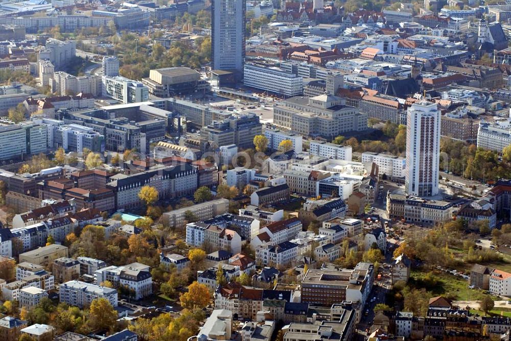 Leipzig from above - Blick auf das Zentrum von Leipzig am Augustusplatz.