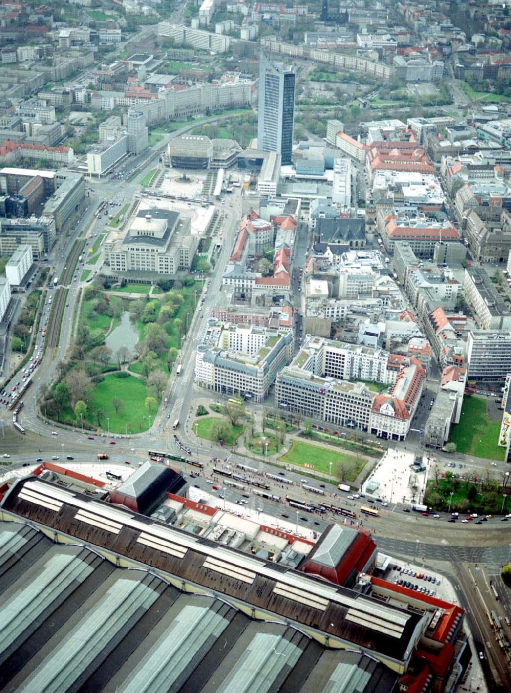 Aerial image Leipzig / Sachsen - Leipziger Hauptbahnhof.