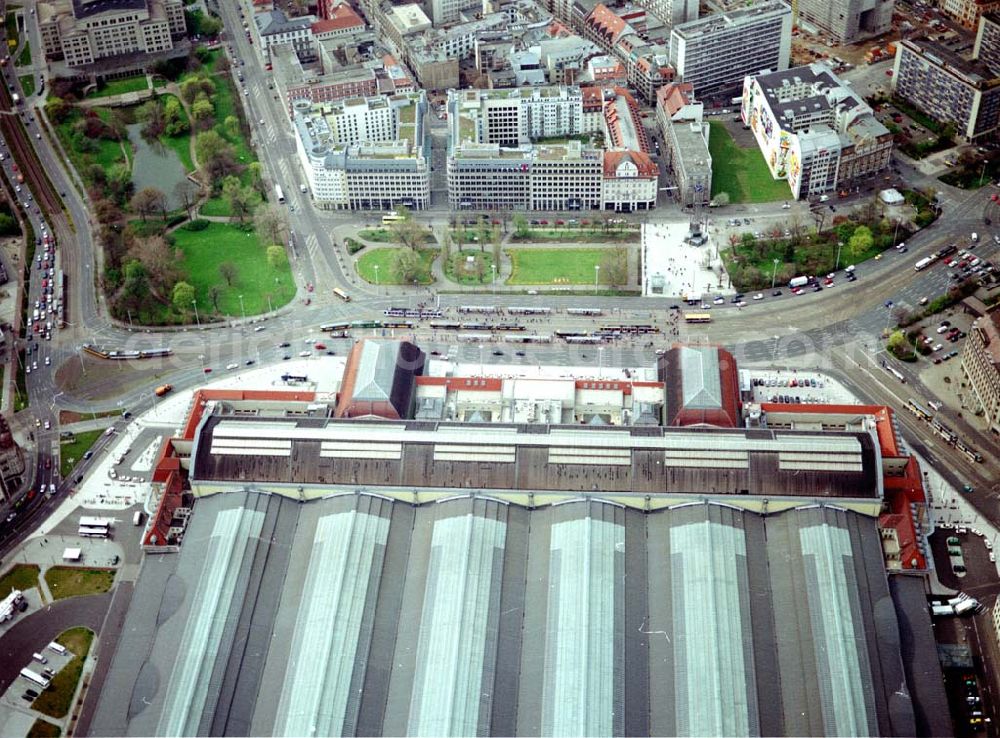 Leipzig / Sachsen from above - Leipziger Hauptbahnhof.