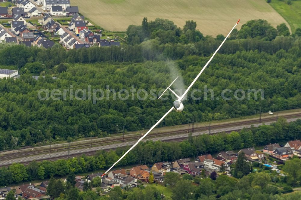 Hamm from above - Performance single-seater glider DG 300 can land position from water ballast - Hamm in North Rhine-Westphalia