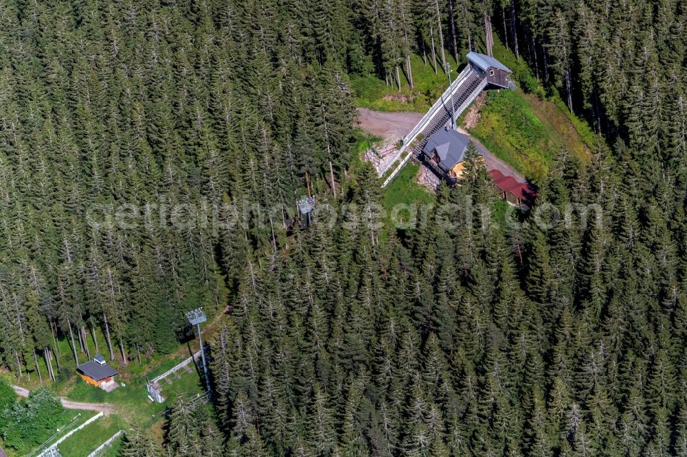 Titisee-Neustadt from above - Training and competitive sports center of the ski jump in Titisee-Neustadt in the state Baden-Wuerttemberg, Germany