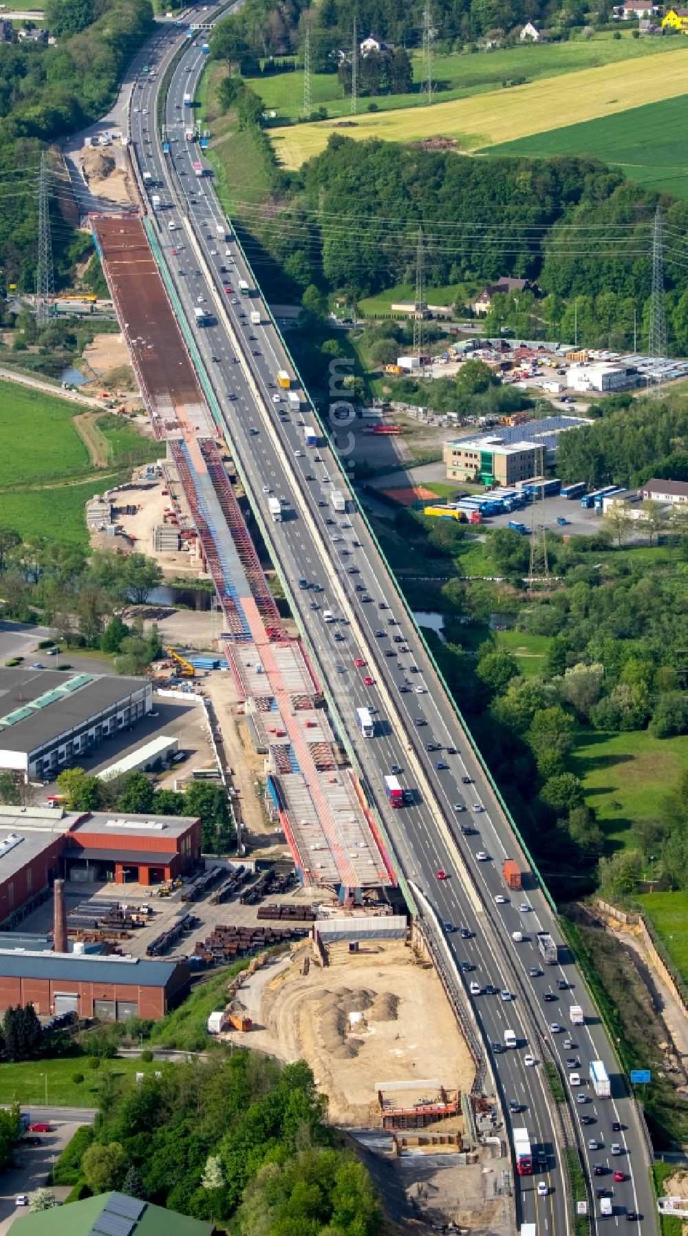 Aerial image Hagen - View of the Lennetalbruecke in Hagen in the state North Rhine-Westphalia