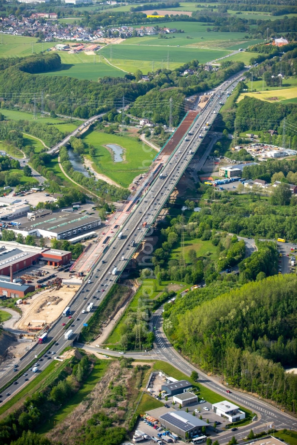 Aerial image Hagen - View of the Lennetalbruecke in Hagen in the state North Rhine-Westphalia