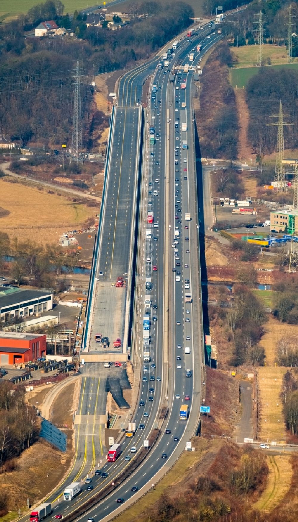 Hagen from the bird's eye view: View of the Lennetalbruecke in Hagen in the state North Rhine-Westphalia