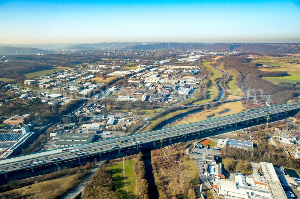 Aerial photograph Hagen - View of the Lennetalbruecke in Hagen in the state North Rhine-Westphalia