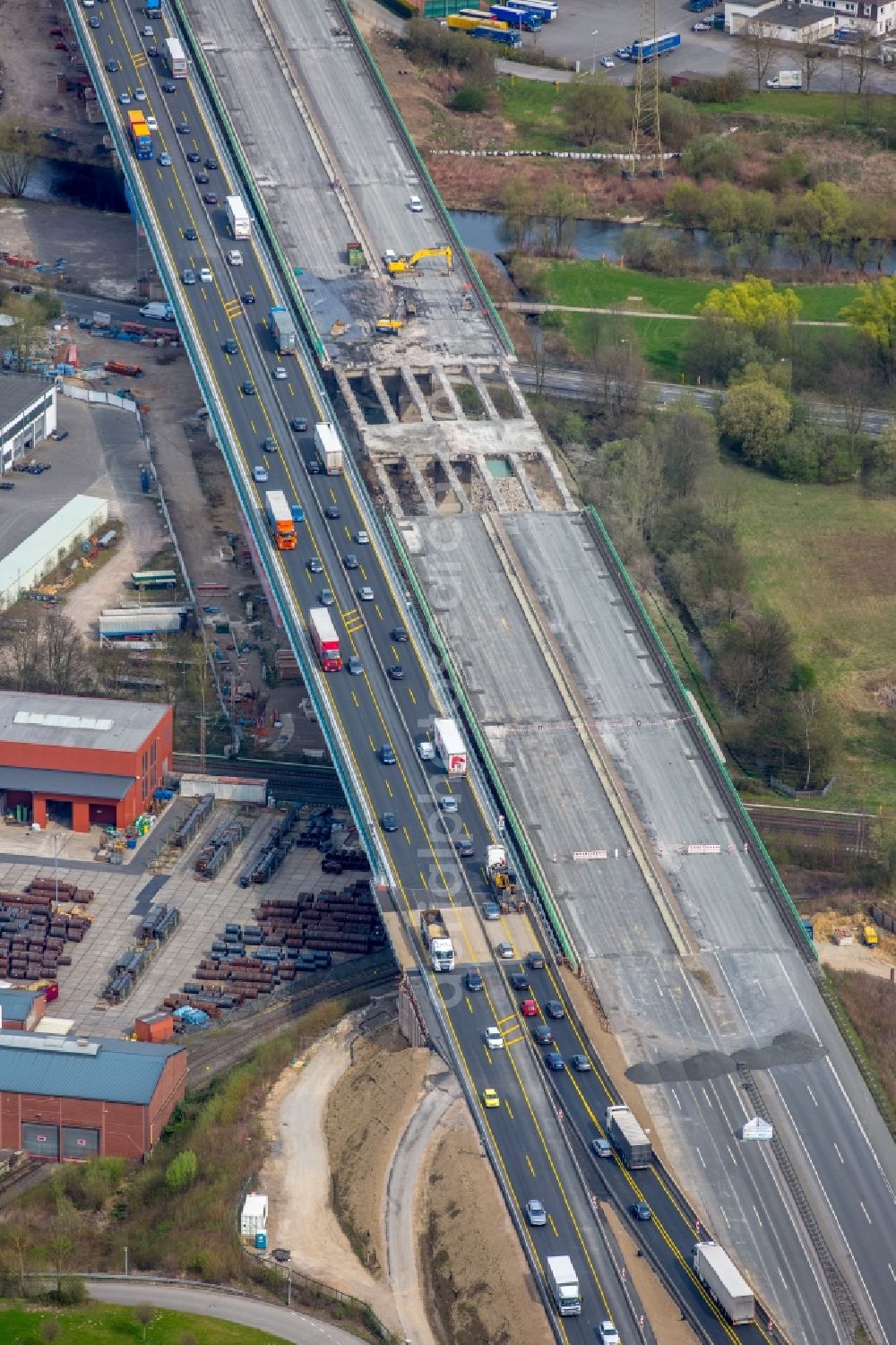 Aerial photograph Hagen - View of the Lennetalbruecke in Hagen in the state North Rhine-Westphalia