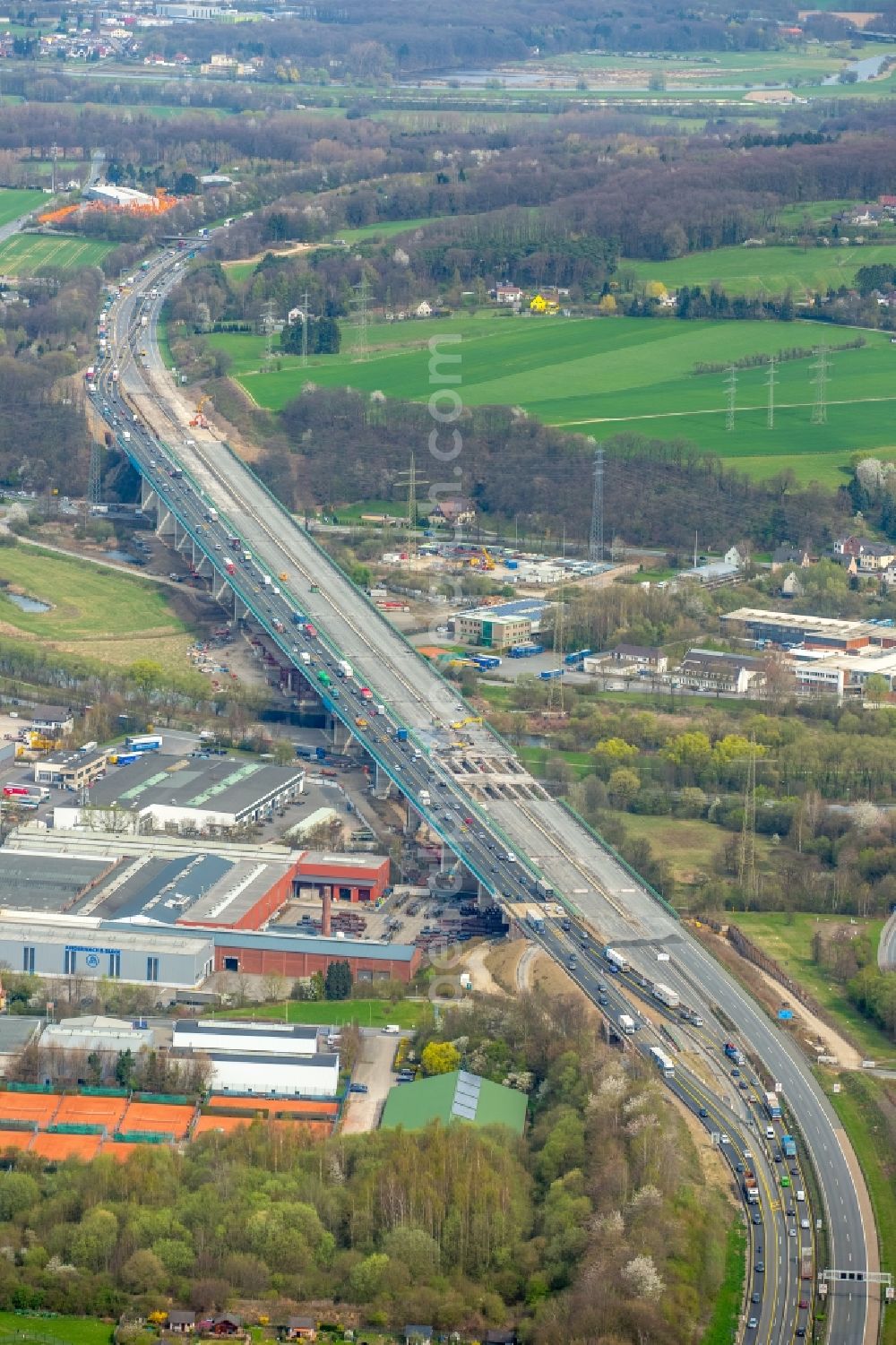 Aerial photograph Hagen - View of the Lennetalbruecke in Hagen in the state North Rhine-Westphalia