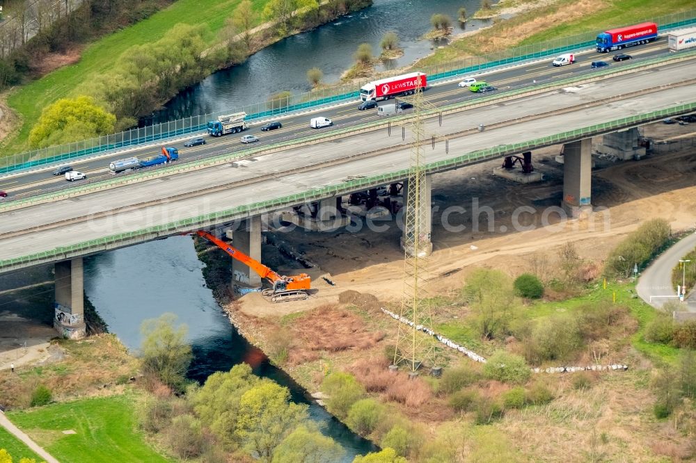 Hagen from the bird's eye view: View of the Lennetalbruecke in Hagen in the state North Rhine-Westphalia in Germany