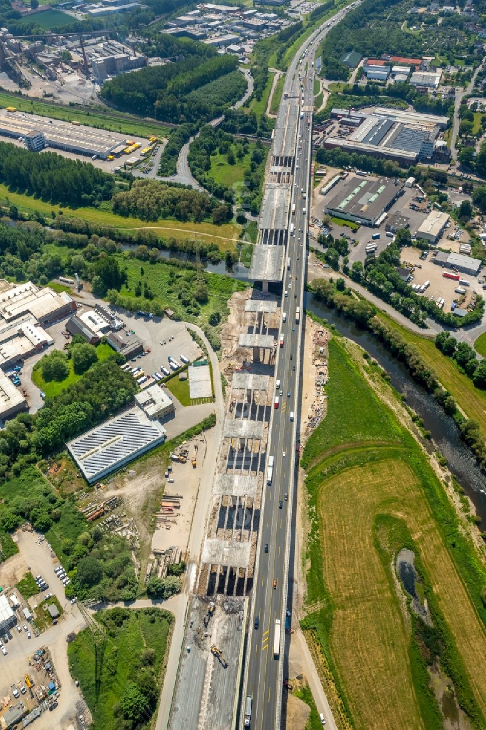 Aerial image Hagen - View of the Lennetalbruecke in Hagen in the state North Rhine-Westphalia in Germany