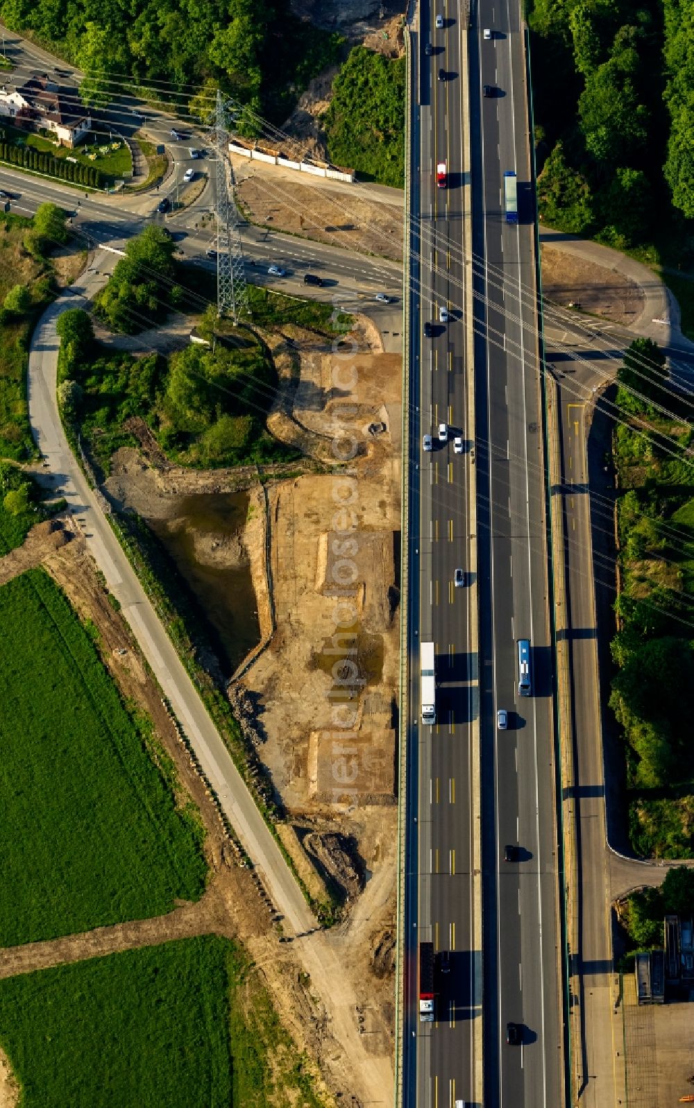 Hagen from above - View of the Lennetalbruecke in Hagen in the state North Rhine-Westphalia