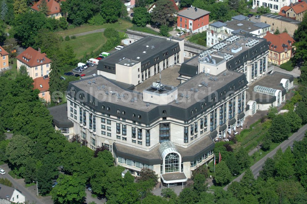 Aerial image Weimar - Blick auf das Leonardo Hotel Weimar , einem modernen und luxeriösen Tagungshotel an der Belvederer Allee 25 in 99425 Weimar. View of at the Leonardo Hotel Weimar, a modern and luxurious conference hotel at the Belvedere Allee in Weimar.