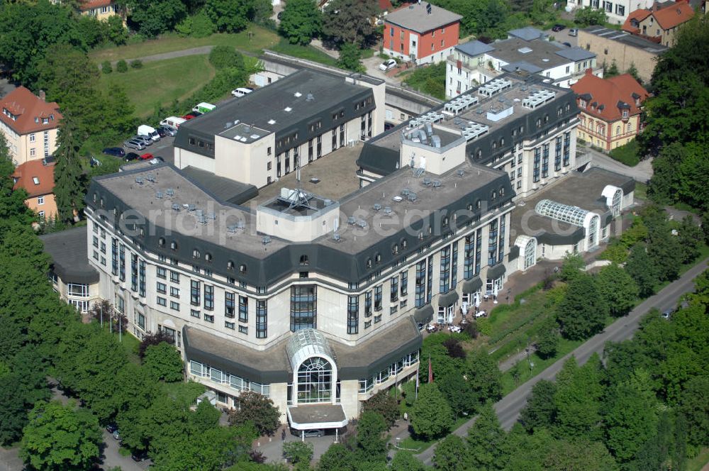 Aerial photograph Weimar - Blick auf das Leonardo Hotel Weimar , einem modernen und luxeriösen Tagungshotel an der Belvederer Allee 25 in 99425 Weimar. View of at the Leonardo Hotel Weimar, a modern and luxurious conference hotel at the Belvedere Allee in Weimar.