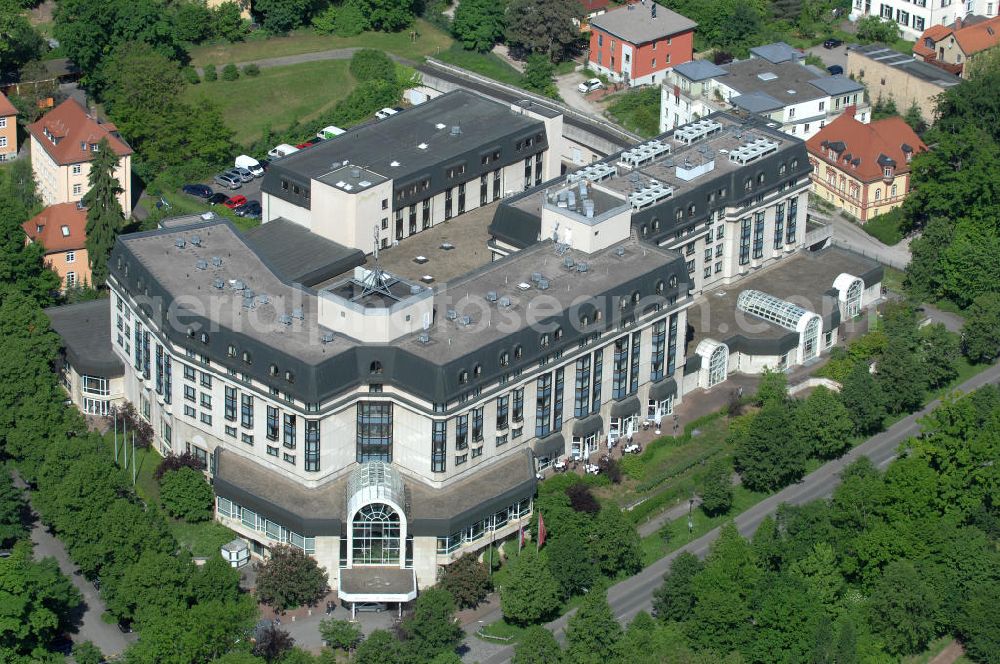 Weimar from above - Blick auf das Leonardo Hotel Weimar , einem modernen und luxeriösen Tagungshotel an der Belvederer Allee 25 in 99425 Weimar. View of at the Leonardo Hotel Weimar, a modern and luxurious conference hotel at the Belvedere Allee in Weimar.