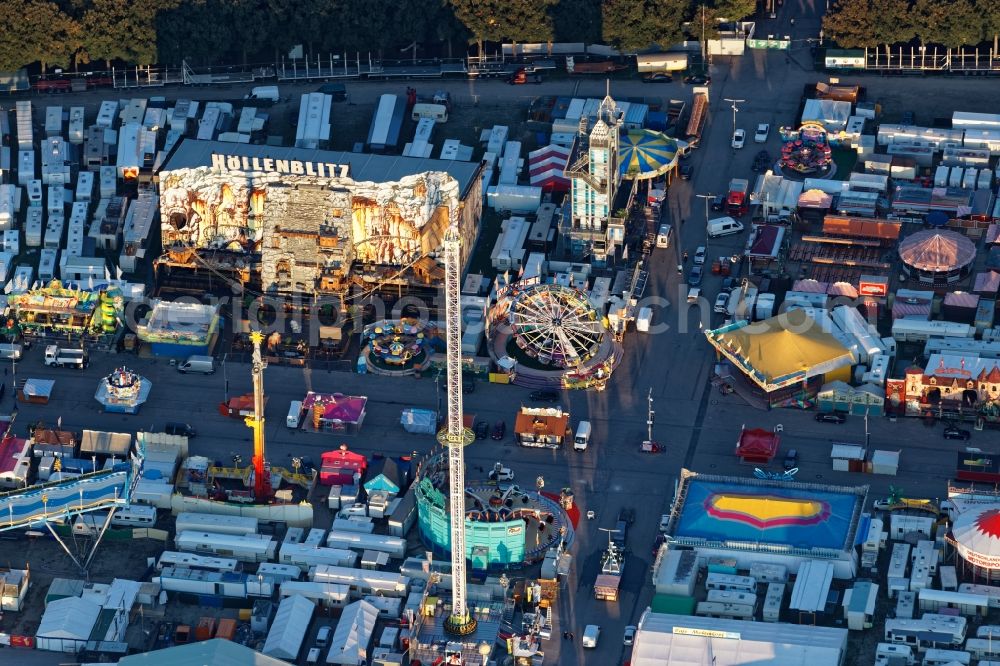 München from above - Area of the Munich Oktoberfest at the Theresienwiese in Munich, Bavaria