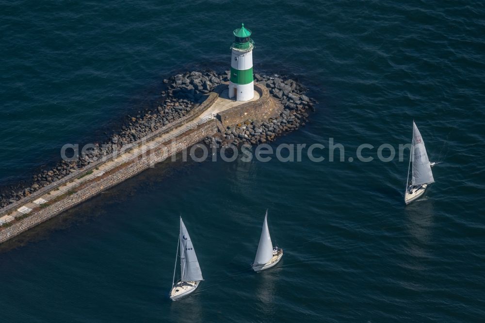 Aerial photograph Kappeln - Lighthouse Schleimuende and Lotseninsel as a historic seafaring character in the coastal area of Ostsee - Schlei in Kappeln in the state Schleswig-Holstein, Germany