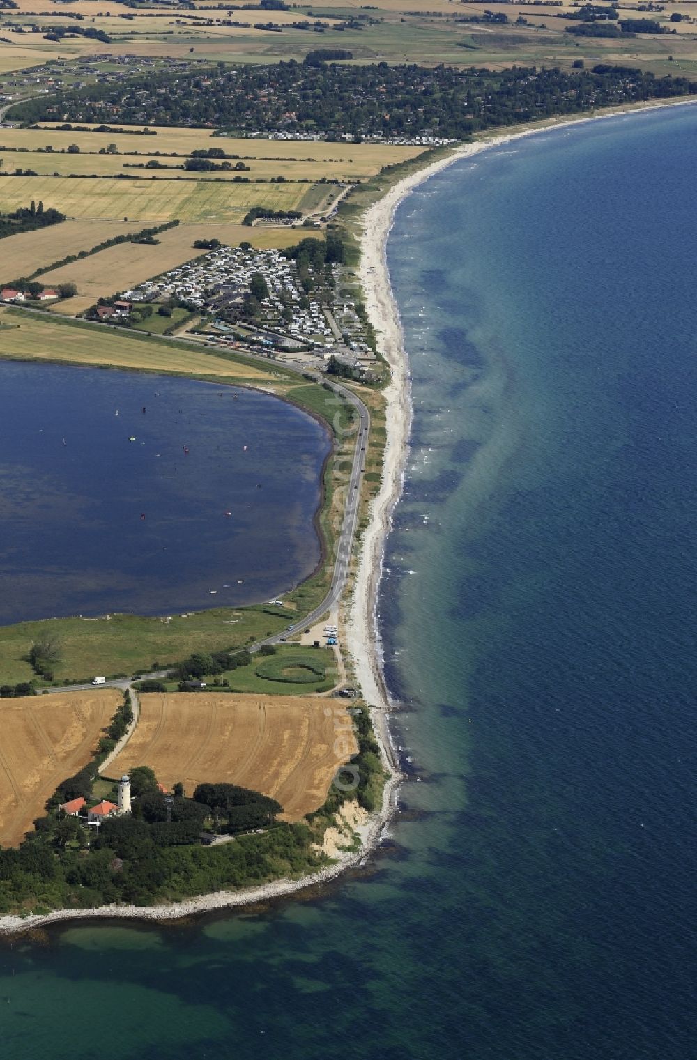 Sydals from above - Lighthouse Kegnaes in Sydals in Denmark