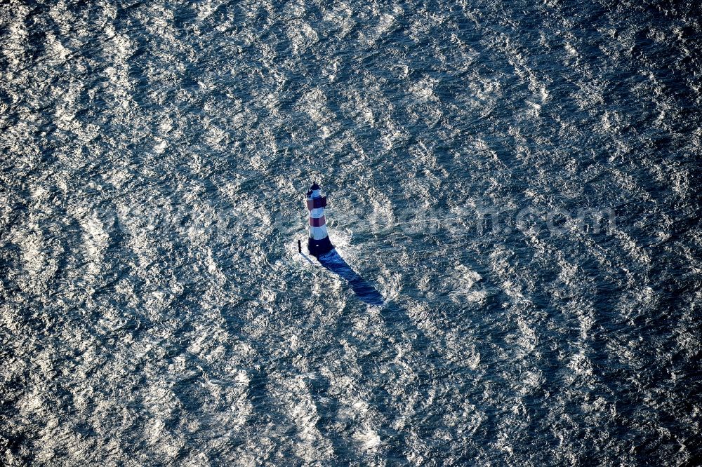 Aerial photograph Wangerooge - Lighthouse Roter Sand as a historic seafaring character in the waters of the North Sea by the mouth of the river Weser in Germany