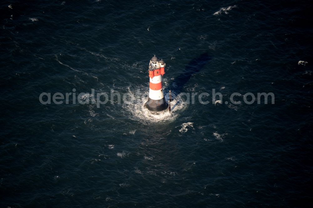 Wangerooge from the bird's eye view: Lighthouse Roter Sand as a historic seafaring character in the waters of the North Sea by the mouth of the river Weser in Germany