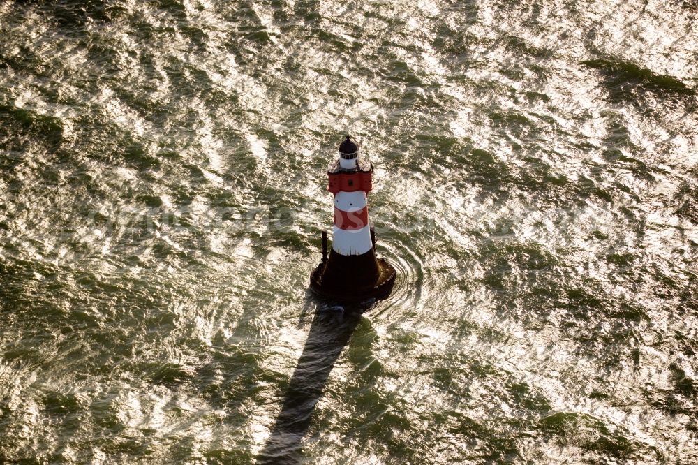 Aerial image Wangerooge - Lighthouse Roter Sand as a historic seafaring character in the waters of the North Sea by the mouth of the river Weser in Germany