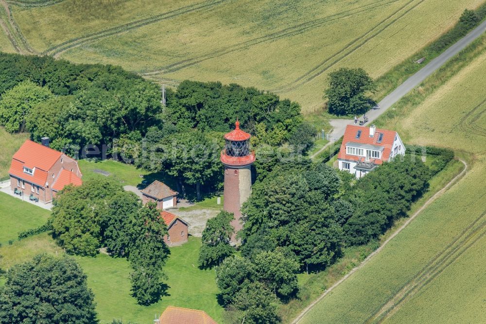 Fehmarn from the bird's eye view: Lighthouse Staberhuk a sea sign on the island Fehmarn on the south-east coast in Schleswig Holstein Germany