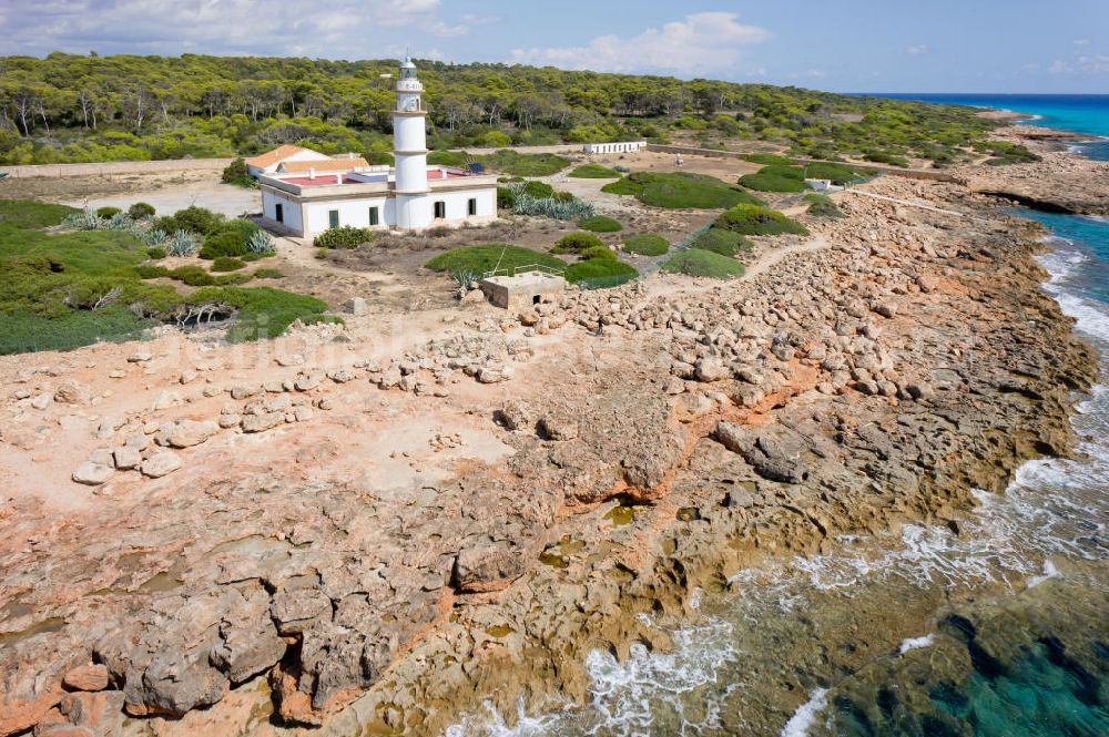 Aerial photograph Cap de Ses Salines - The southernmost point of the island of Majorca, the rocky Cap de Ses Salines on the Mediterranean