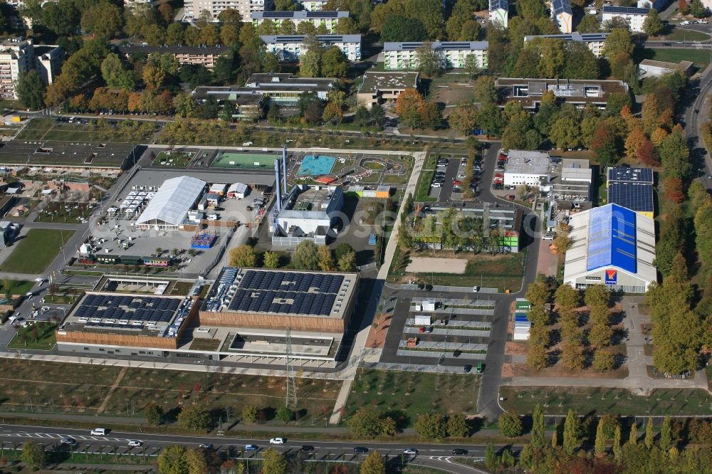 Aerial image Lahr/Schwarzwald - Exhibition grounds and park area of the horticultural show Landesgartenschau 2018 in Lahr/Schwarzwald in the state Baden-Wurttemberg, Germany