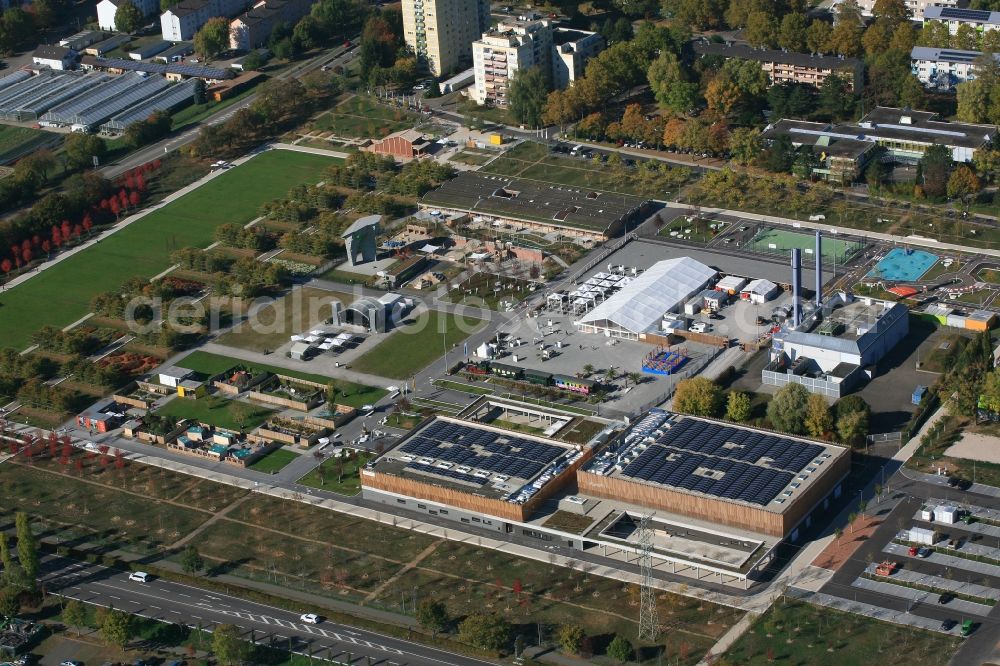 Aerial photograph Lahr/Schwarzwald - Exhibition grounds and park area of the horticultural show Landesgartenschau 2018 in Lahr/Schwarzwald in the state Baden-Wurttemberg, Germany