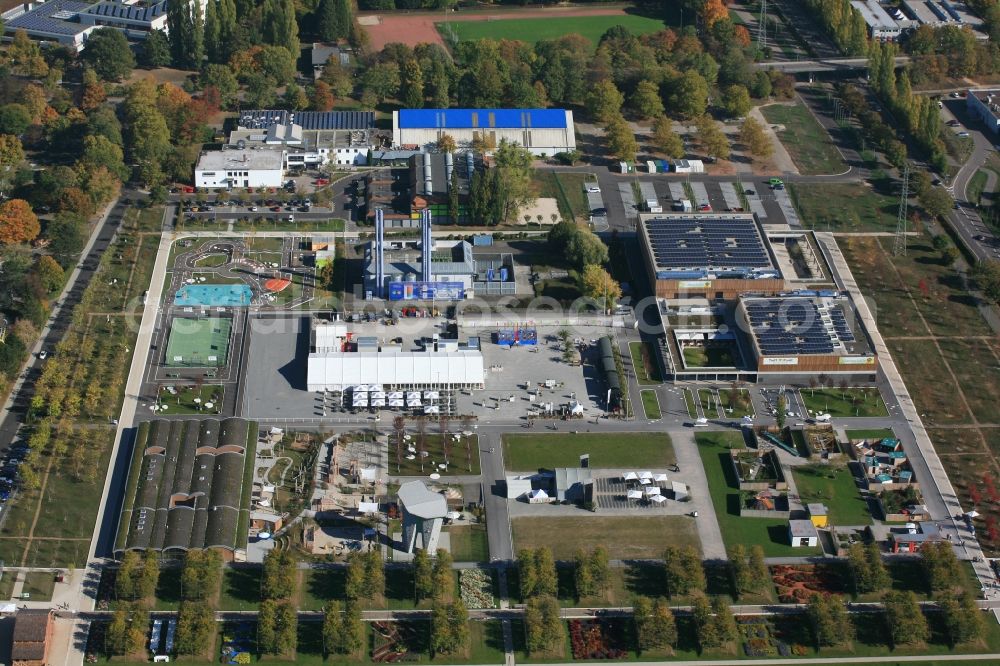 Lahr/Schwarzwald from above - Exhibition grounds and park area of the horticultural show Landesgartenschau 2018 in Lahr/Schwarzwald in the state Baden-Wurttemberg, Germany