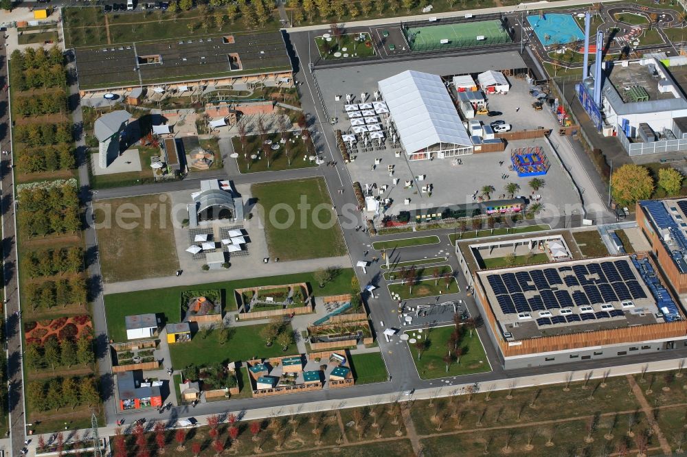 Aerial image Lahr/Schwarzwald - Exhibition grounds and park area of the horticultural show Landesgartenschau 2018 in Lahr/Schwarzwald in the state Baden-Wurttemberg, Germany